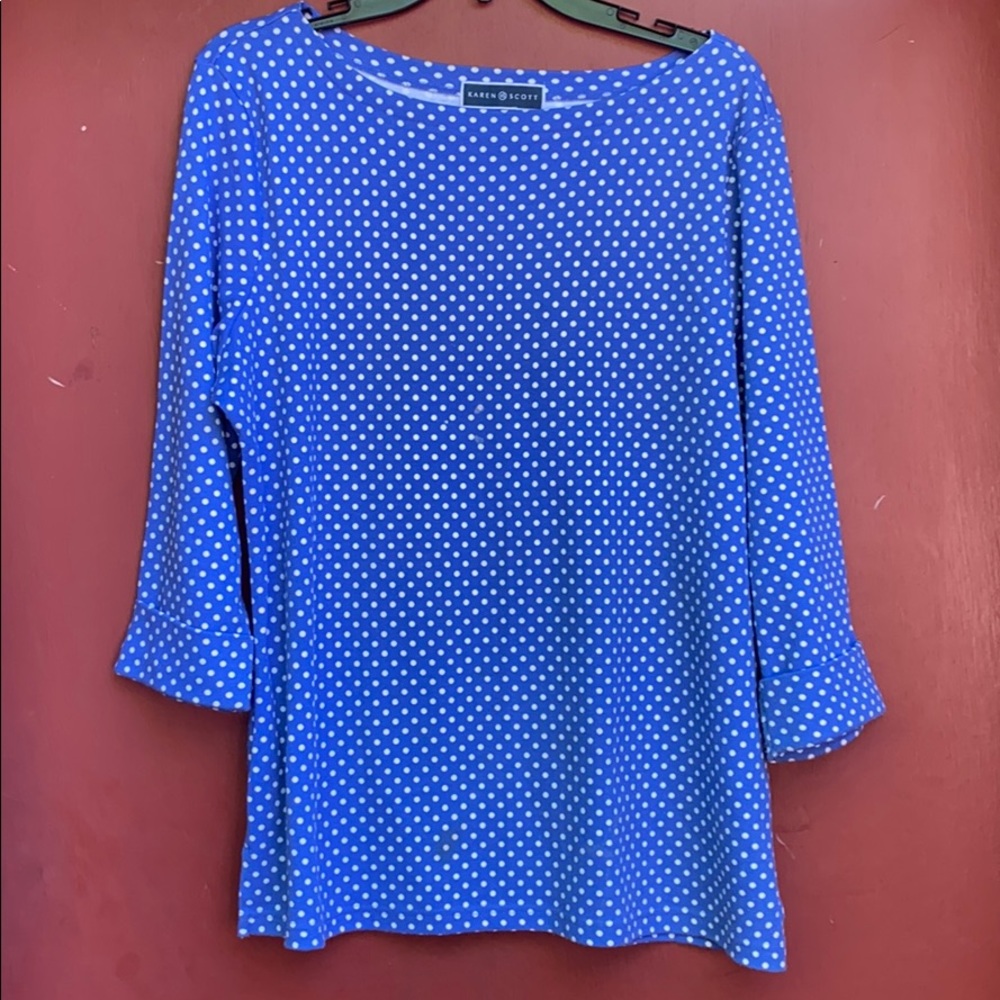 Karen Scott polka dot top